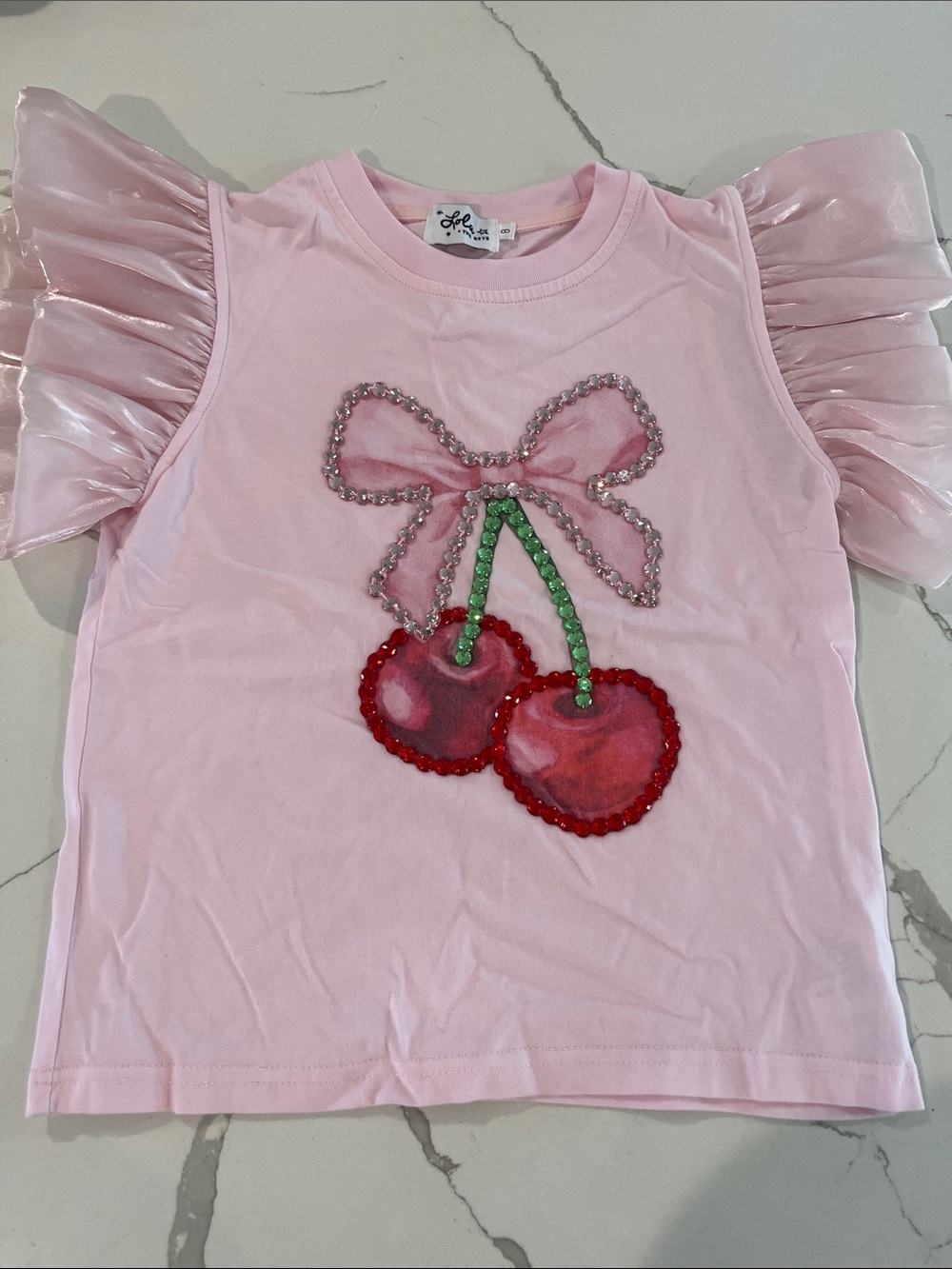 Crystal Cherry Ruffle T-shirt
